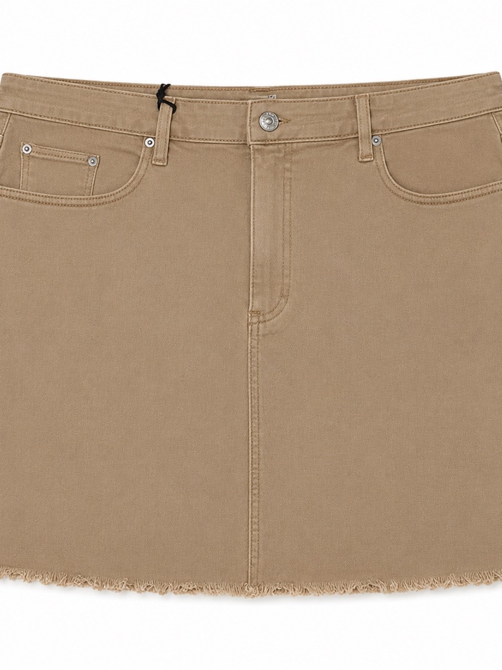 PAIGE Tan Denim Mini Skirt